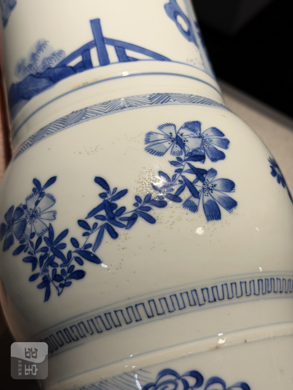 清康熙 青花高士图花觚一对 - 图18
